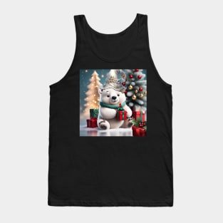 Cute fluffy christmas polar bear Tank Top